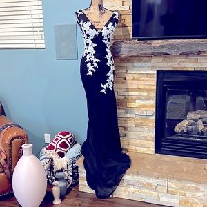 Black and White Formal Dress New!